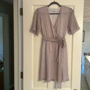 Waverly gray wrap top dress,size xs.